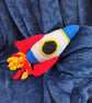 Cuddly Rocket crochet soft plush toy, plushies outer space, spacecraft, space pl