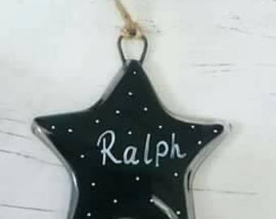 Fused Glass personalised Star, Christmas decorations, keepsake, Christmas star