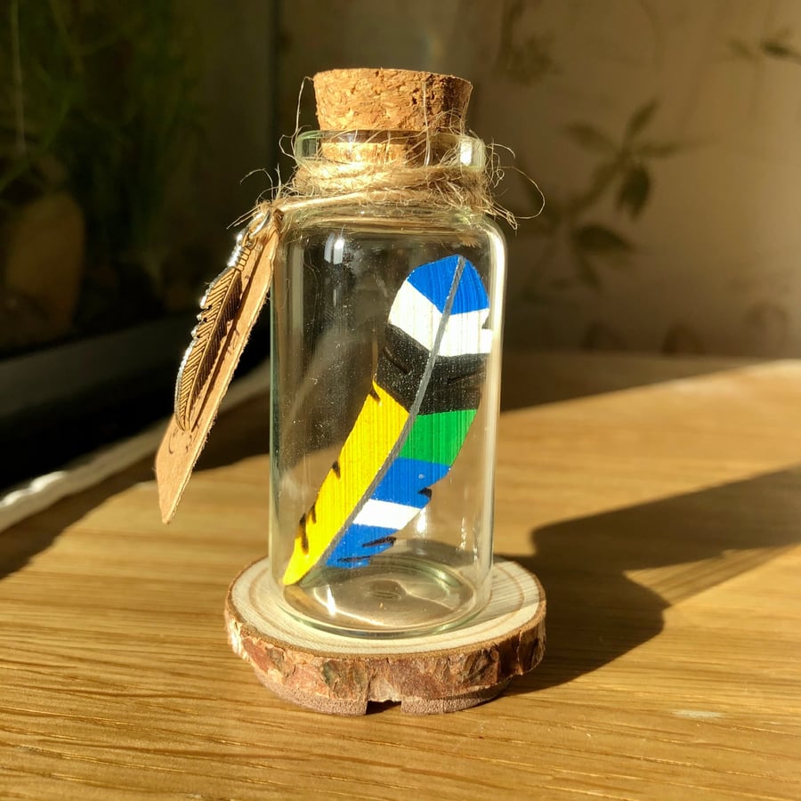 Feather in a Bottle - Blue Tit