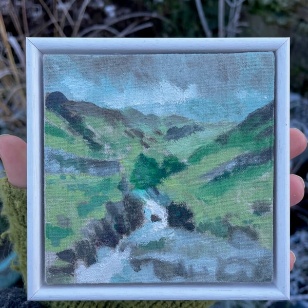 Small Framed Oil Painting on Linen, Borrowdale, Lake District
