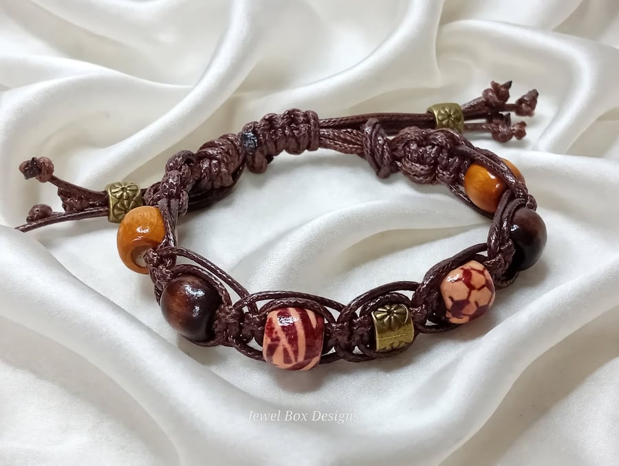 Chunky Wood Bead Bracelet