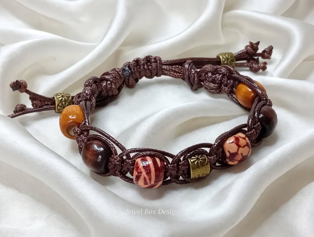Chunky Wood Bead Bracelet
