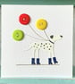Hand Sewn Card. Dalmatian Card. Balloon Card. Birthday Card. Roller Skating Card - Image 1