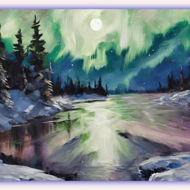 Winter Landscape Greeting Card A5