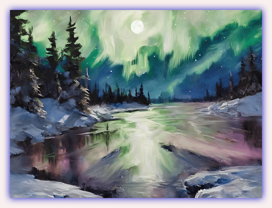 Winter Landscape Greeting Card A5
