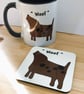 'Woof' mug and coaster. Slight second - Image 4