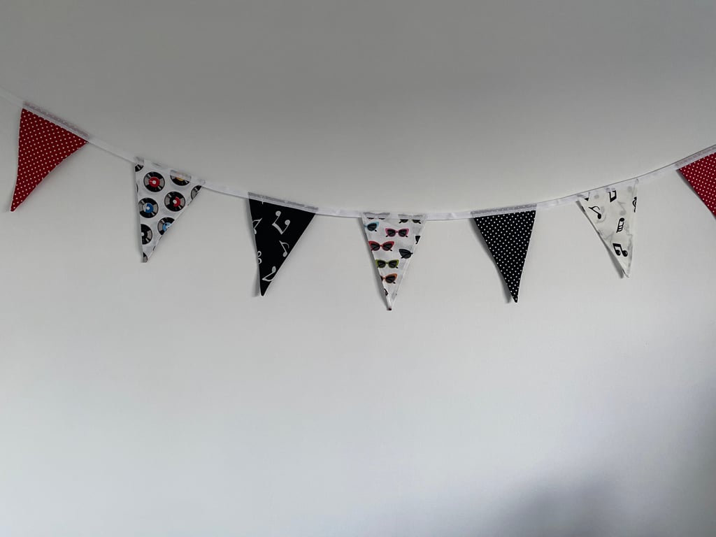  50's Music Inspired Bunting. (008)