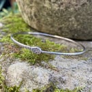 Sterling silver skinny snake bangle Ouroboros
