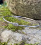Sterling silver skinny snake bangle Ouroboros