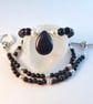 Blue Goldstone Necklace, Stars & Pearls, Birthday, Valentine, Mother's Day Gift - Image 2
