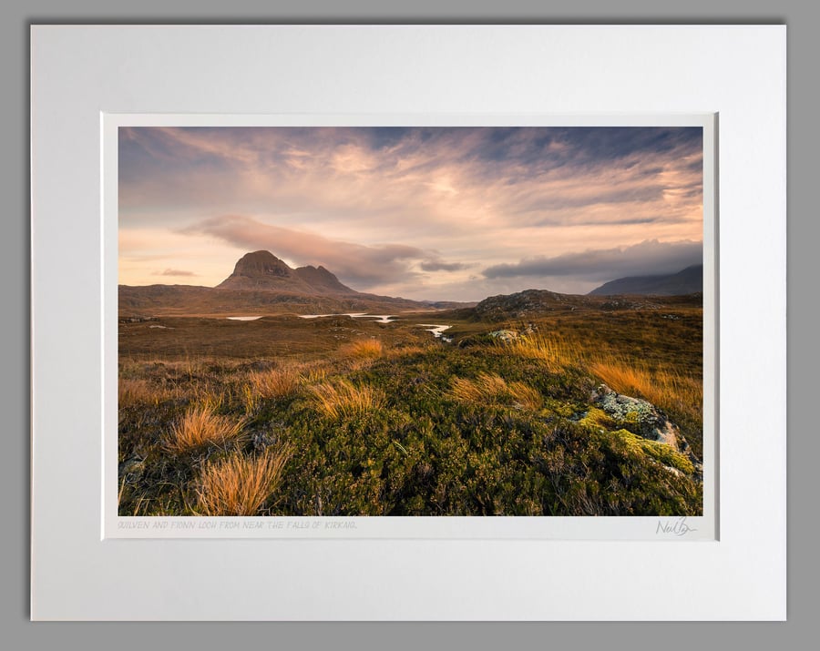 Suilven from Falls of Kirkaig Sutherland Scotland - A3 (50x40cm) Unframed Print