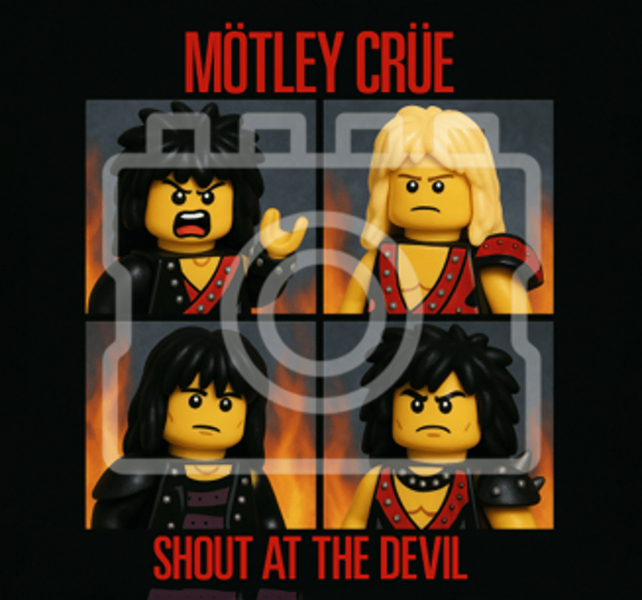 LEGO-Inspired Mötley Crüe – Shout at the Devil 5x5" Print Mounted Print