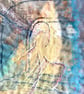 Ghostly Dancer in the Spotlight, hand embroidered abstract textile art  - Image 3