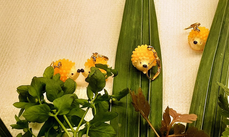 Cute hedgehog stitch markers for knitting and crochet