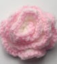 Pale Pink and White Crocheted Flower Brooch - Image 1