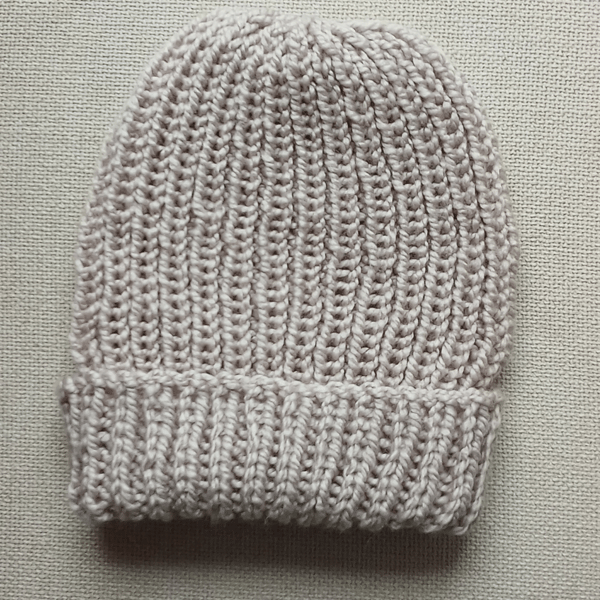 HAND KNIT Calico Beanie Hat