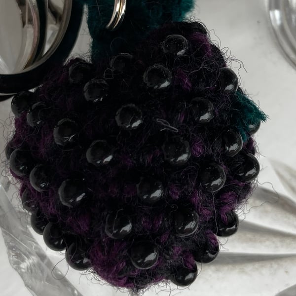 Blackberry Keyring Handbag Charm with ladybird