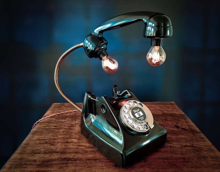 Upcycled Vintage GEC Bakelite Telephone Desk Lamp