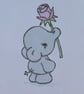 Elephant Holding A Rose Blank Card - Image 2