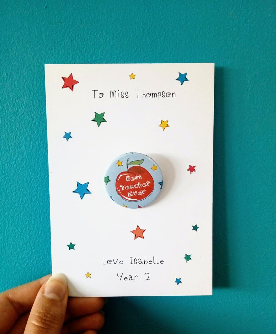 Teacher thank you gift, teacher thank you badge, teacher badge, teacher gift