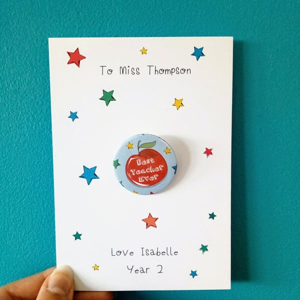 Teacher thank you gift, teacher thank you badge, teacher badge, teacher gift