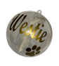 Pet Memorial Christmas Bauble - Personalised Paw Print Ornament with Feather. - Image 1