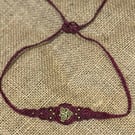 Celtic Triskele spiral choker necklace, inc Free UK delivery (plum)