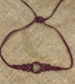 Celtic Triskele spiral choker necklace, inc Free UK delivery (plum)