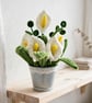 Handmade White Calla Lily Pot - Everlasting Chenille Stem Bouquet - Image 2