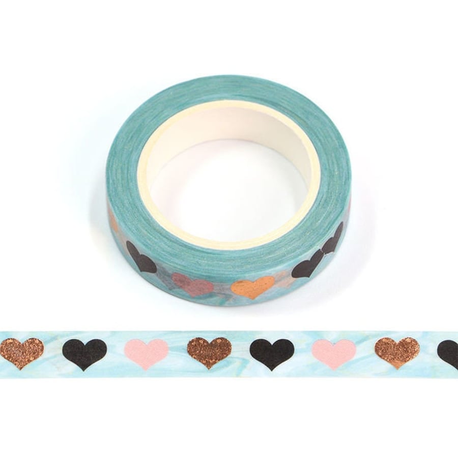 Colourful Love Hearts Washi Tape 10mm x 10m Bullet Journal