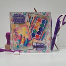 Birthday Card – Art Supplies Theme – Watercolour & Creative Illustration