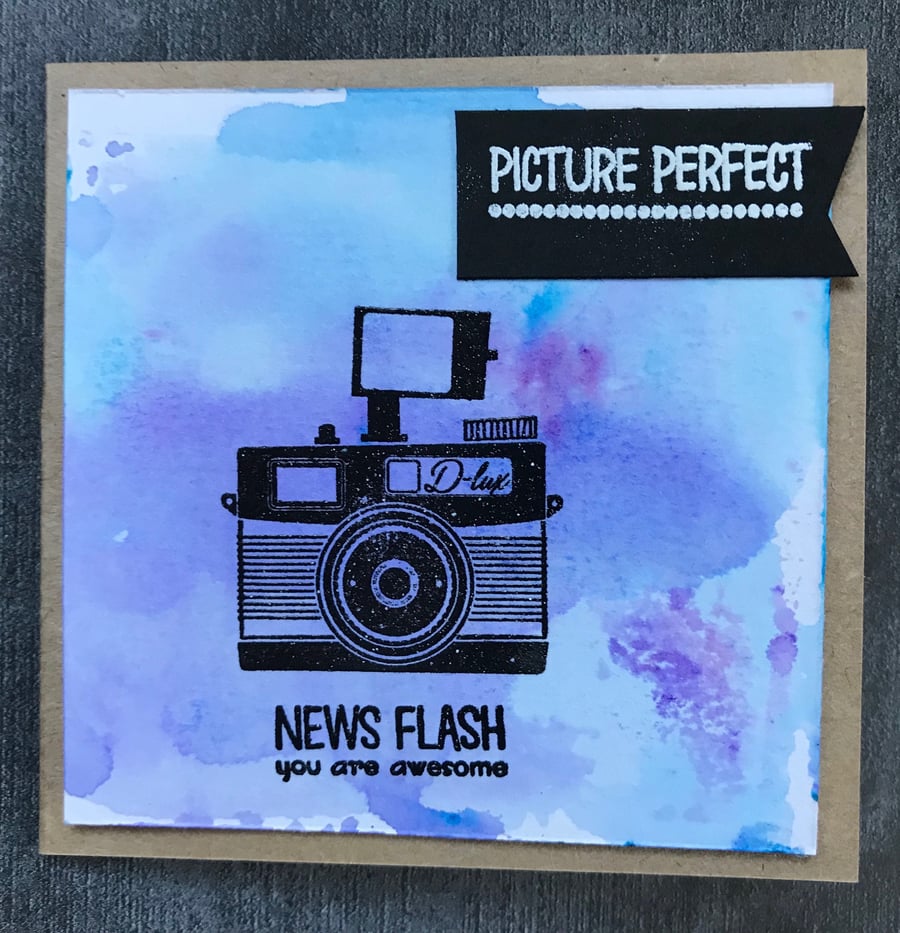 Just Because "Picture Perfect" Brusho Card 