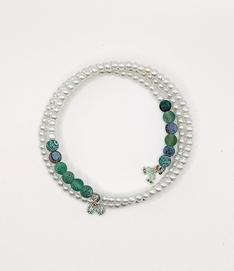 Agate wrap bracelet