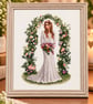 Complete Framed Bridal Cross Stitch – Laura from a design by John Clayton  - Image 3