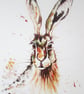 Colourful Hare Print. Mounted - Image 3
