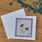 Hand-drawn Poppy Birth Flower Card