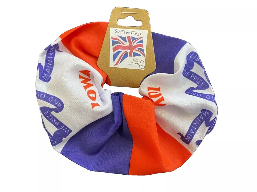 Iowa USA State America Flag Hair Scrunchie Scrunchies Accessory Band Elastic