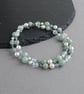 Sage Green Beaded Necklace - Mint Green Pearl and Crystal Necklaces - Jewellery - Image 3