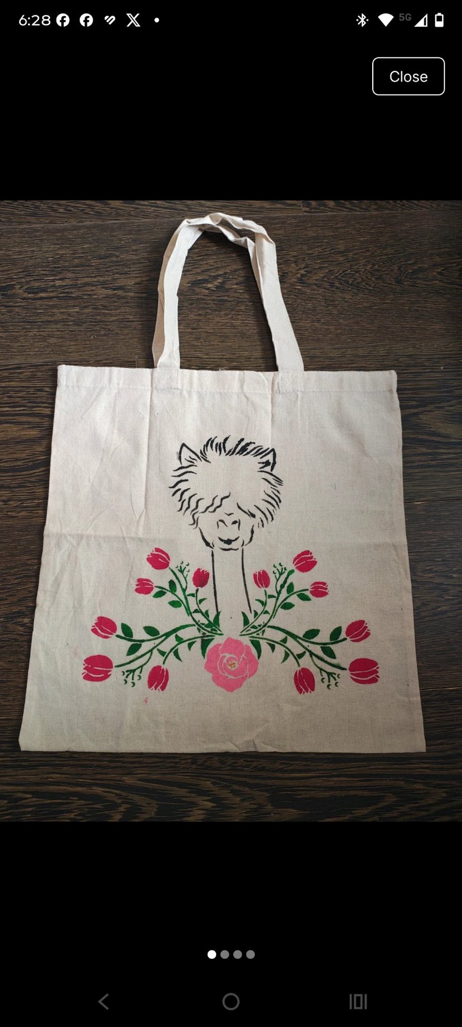 Hand painted tote bags 
