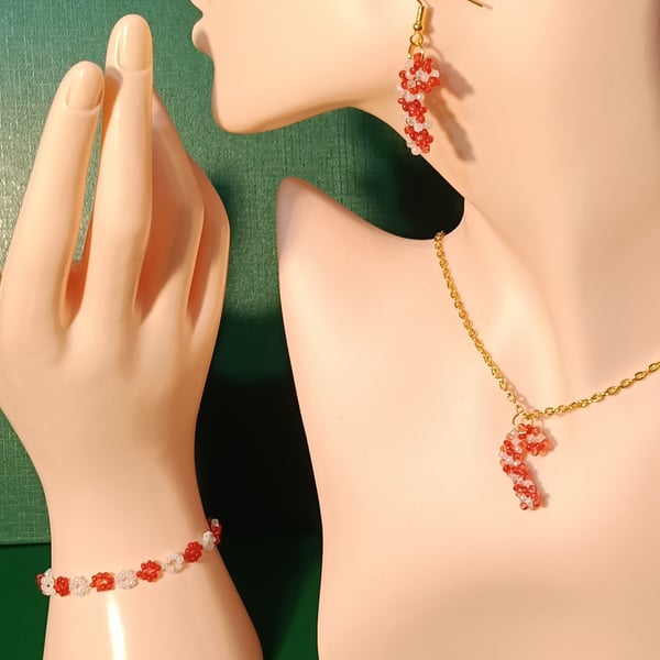 Candy Cane jewellery set 