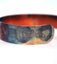 Etched Copper Cuff Bracelet - moongazing hare design - slim size - Image 2