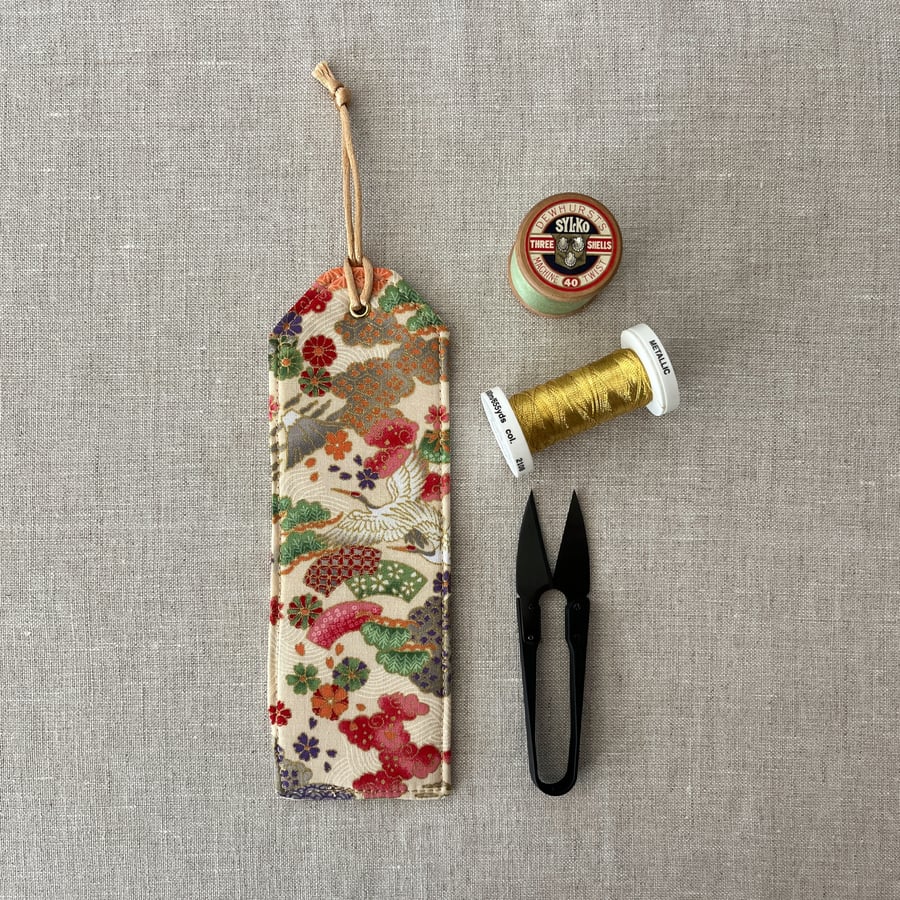 Bookmarks Japanese Fabric Cranes and Mount Fuji