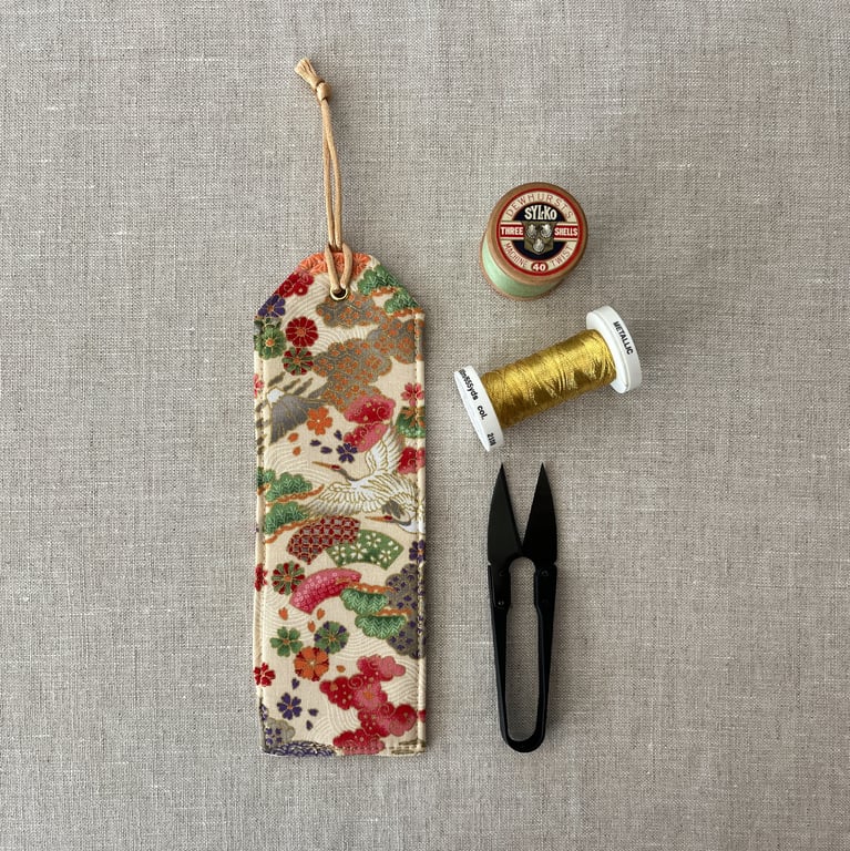 Bookmarks Japanese Fabric Cranes and Mount Fuji