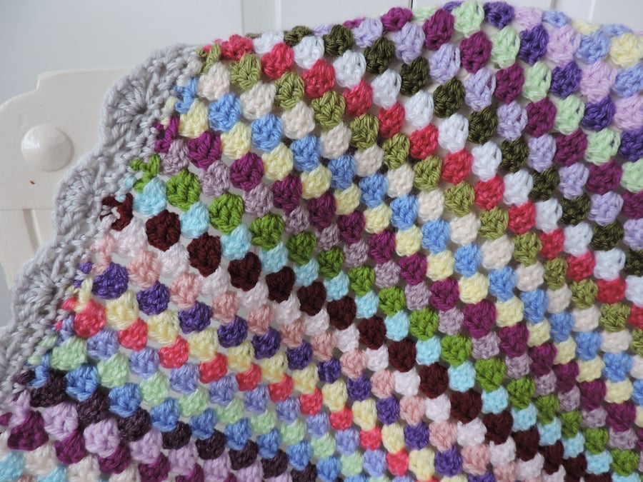 Crochet Baby Blanket Multi Coloured