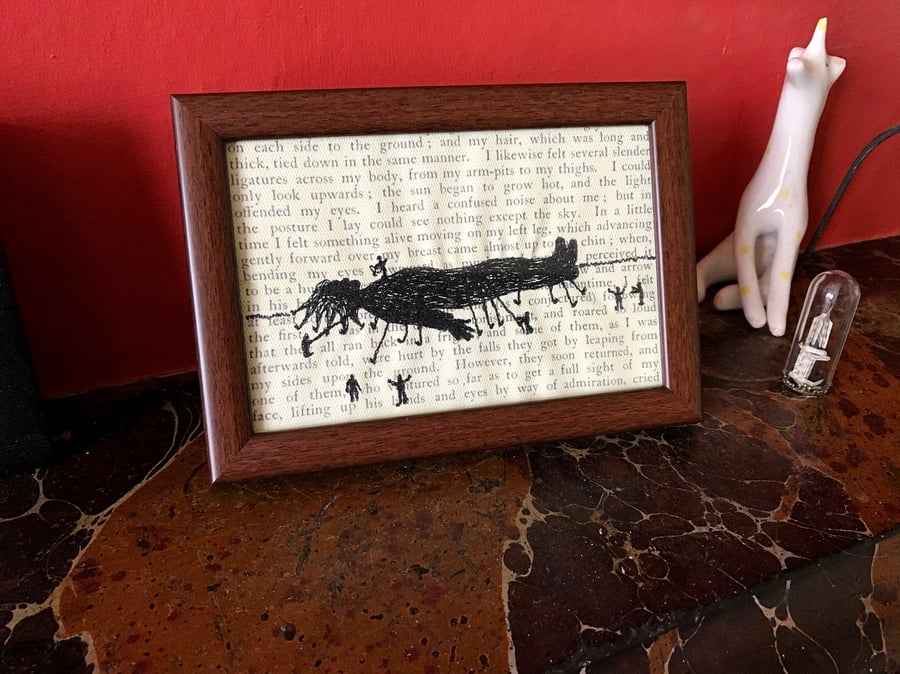 Classic Literature - Gulliver's Travels Framed  Silhouette Embroidery