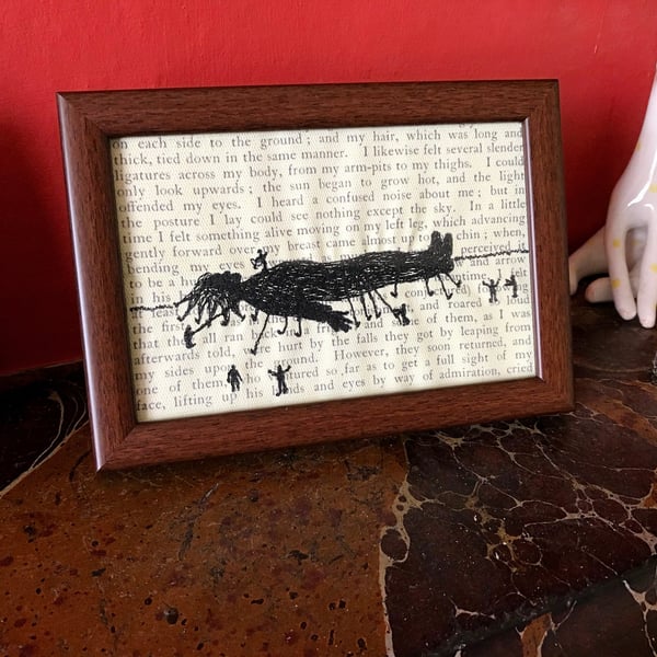 Classic Literature - Gulliver's Travels Framed  Silhouette Embroidery