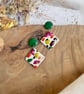 Autumn Terrazzo Diamond & Emerald Green Stud Earrings - Image 6