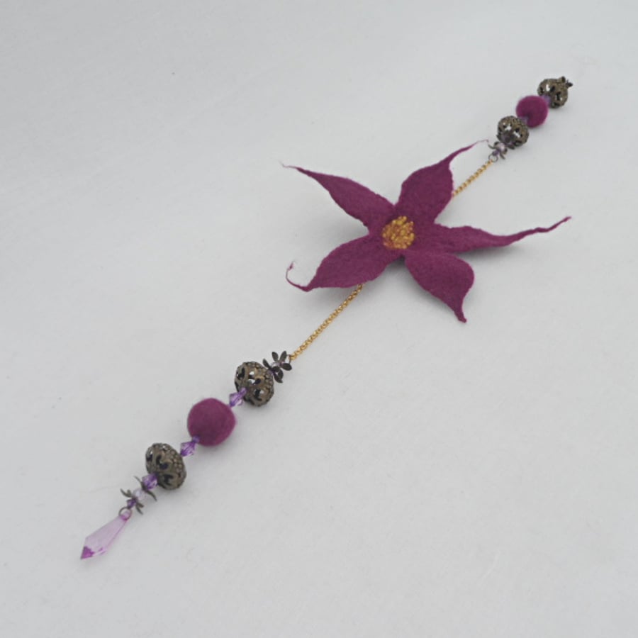 Maroon flower garland, hanging decoration