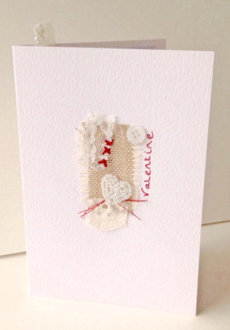 Valentine's Day Card,Collage Design,Valentine Greeting Card Handmade 
