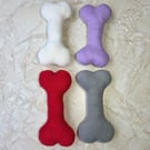 Squeaky fleece dog bone toy